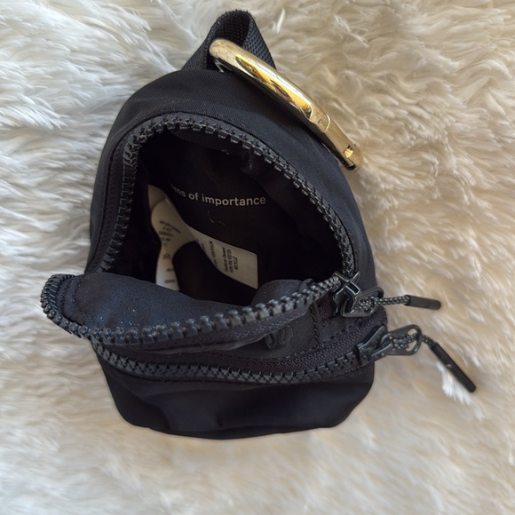 Black Mini Backpack with Gold Hook - Picture 2 of 3